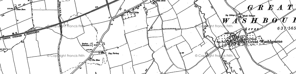 Old map of Little Beckford in 1883