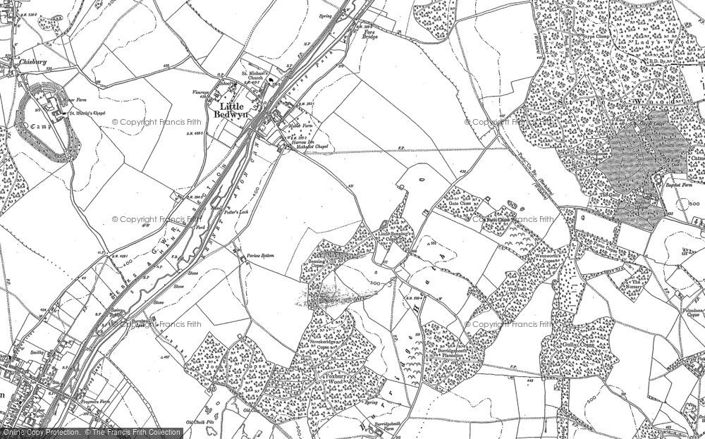 Old Map of Historic Map covering Burridge Heath in 1909