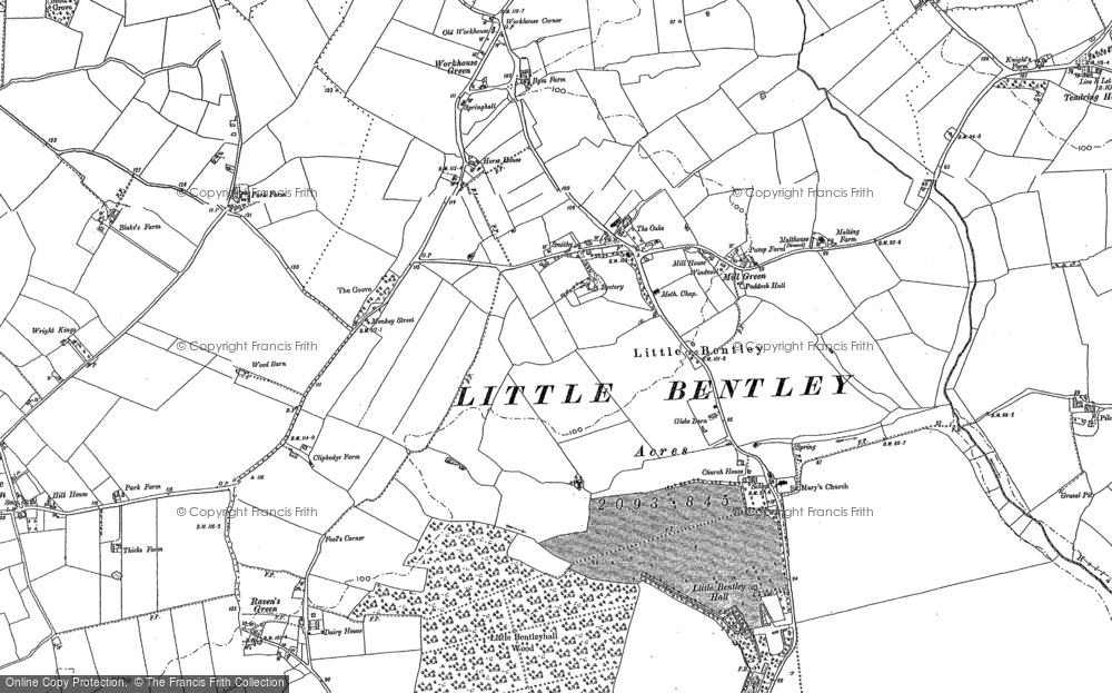 Old Map of Little Bentley, 1896 in 1896