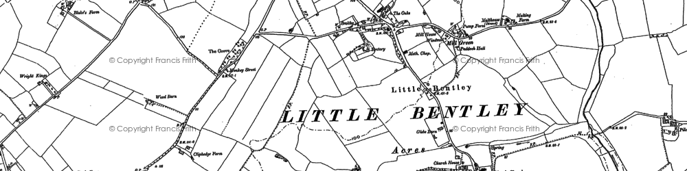 Old map of Little Bentley in 1896