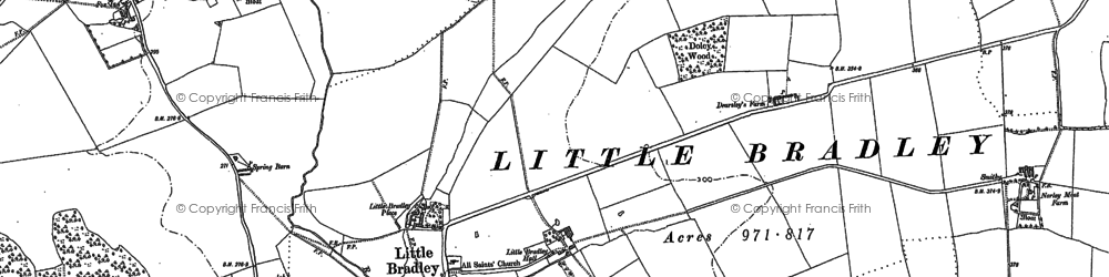 Old map of Little Bradley in 1902