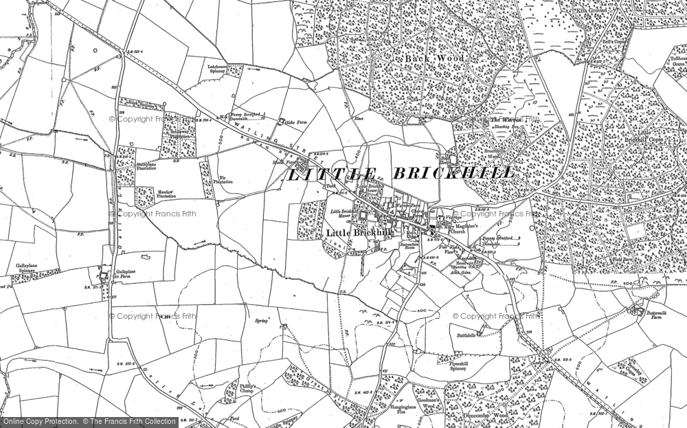 Old Map of Little Brickhill, 1900 in 1900
