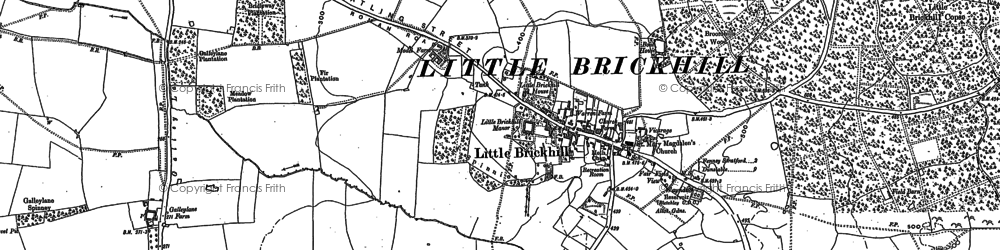 Old map of Little Brickhill in 1900