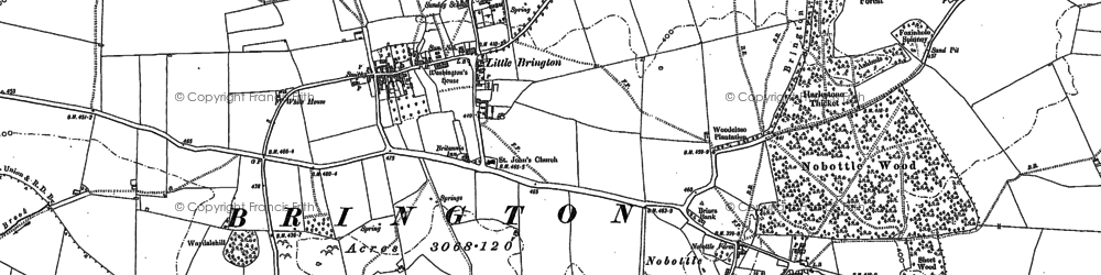 Old map of Little Brington in 1884