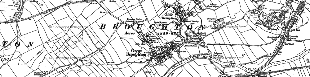 Old map of Little Broughton in 1898