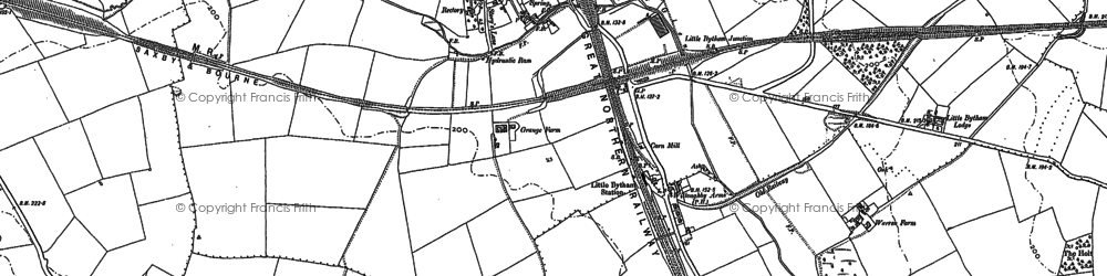 Old map of Little Bytham in 1887
