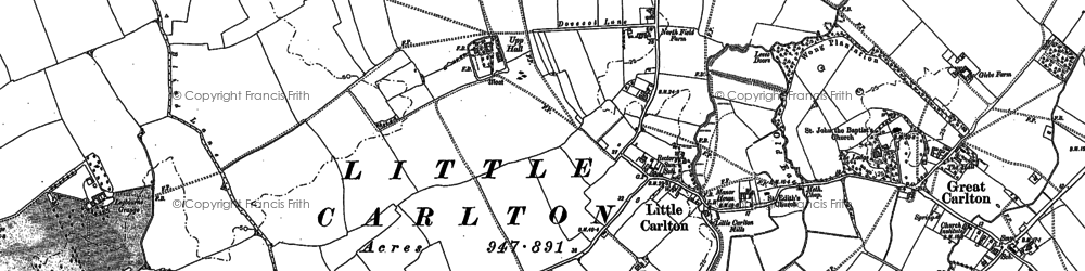 Old map of Little Carlton in 1888