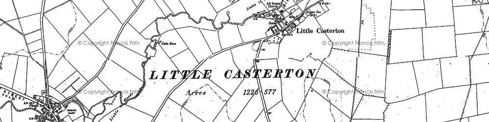 Old map of Little Casterton in 1885