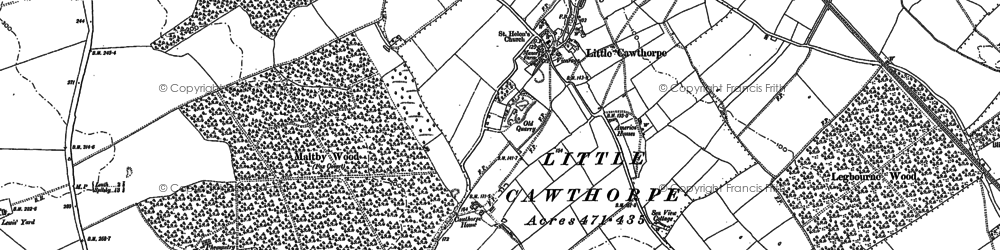 Old map of Little Cawthorpe in 1886