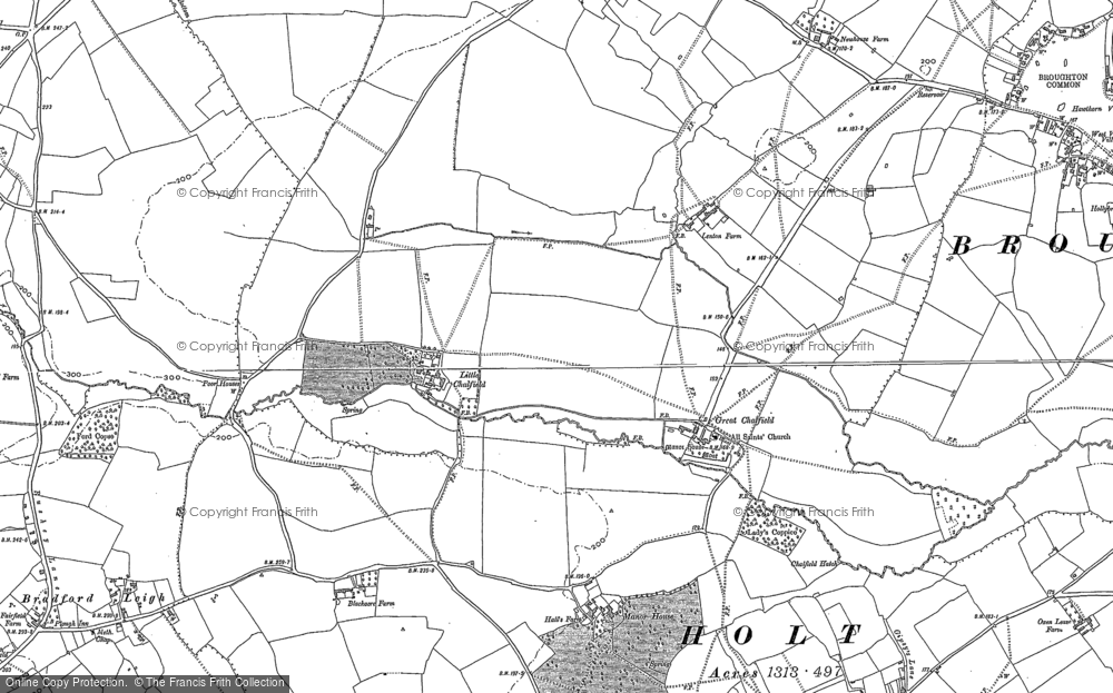 Old Map of Little Chalfield, 1922 in 1922