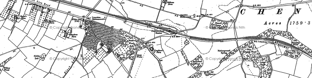Old map of Little Chalfont in 1923