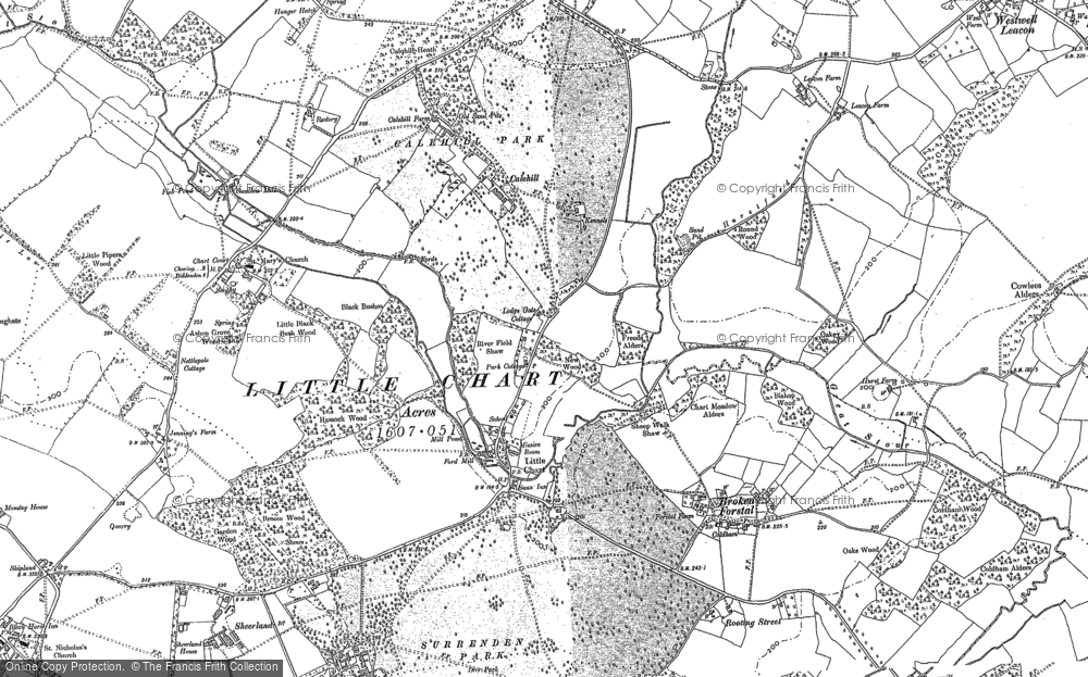 Old Map of Historic Map covering Rooting Street in 1896