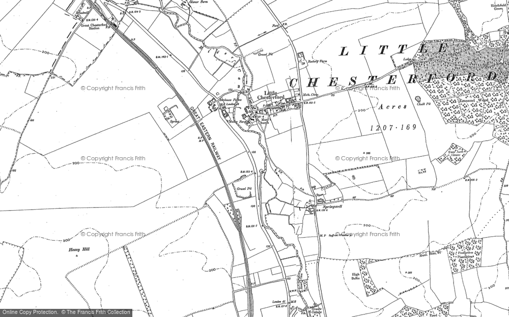 Old Map of Little Chesterford, 1896 - 1901 in 1896
