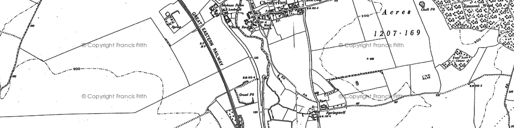 Old map of Little Chesterford in 1896
