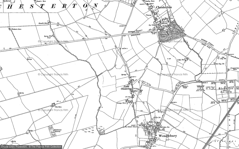 Old Map of Little Chesterton, 1898 - 1919 in 1898