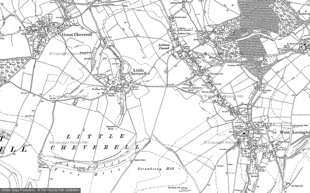 Old Map of Historic Map covering Dauntsey's School in 1899