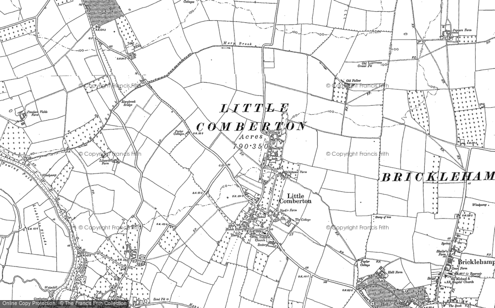 Old Map of Little Comberton, 1884 in 1884