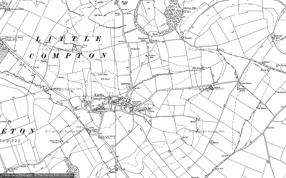 Old Map of Little Compton, 1898 - 1900 in 1898