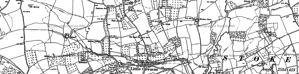 Old map of Bleak Acre in 1885