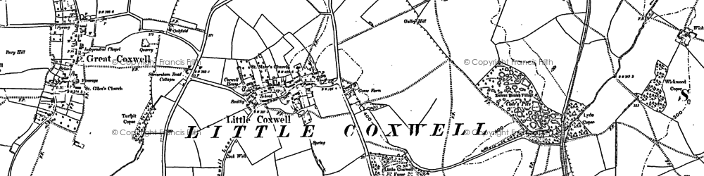 Old map of Little Coxwell in 1898
