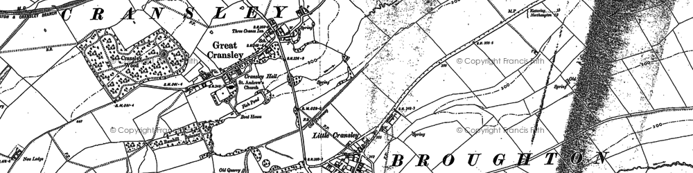 Old map of Little Cransley in 1884