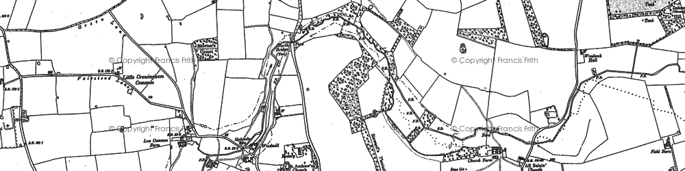 Old map of Little Cressingham in 1882