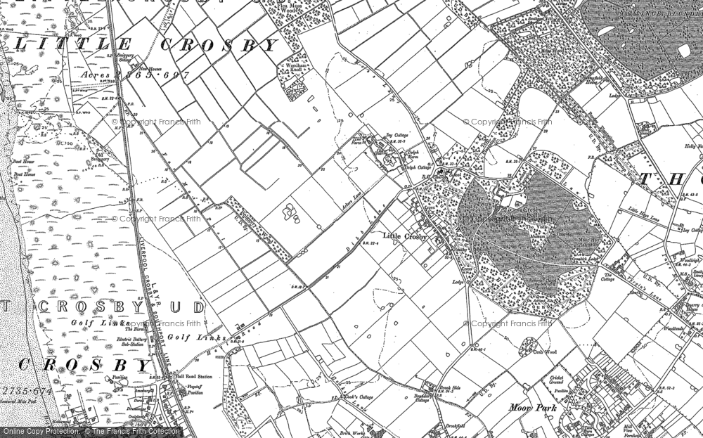 Old Map of Little Crosby, 1892 - 1907 in 1892