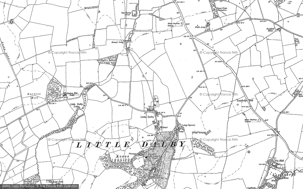 Old Map of Historic Map covering Burrough Hill Country Park in 1902