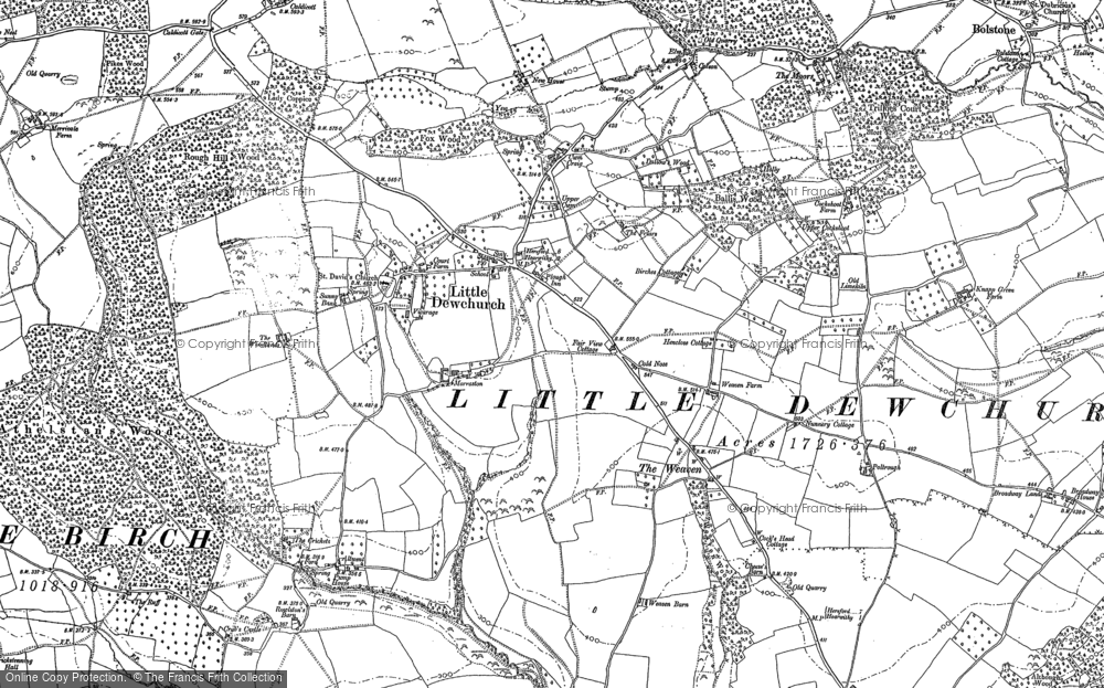 Old Map of Little Dewchurch, 1886 - 1887 in 1886