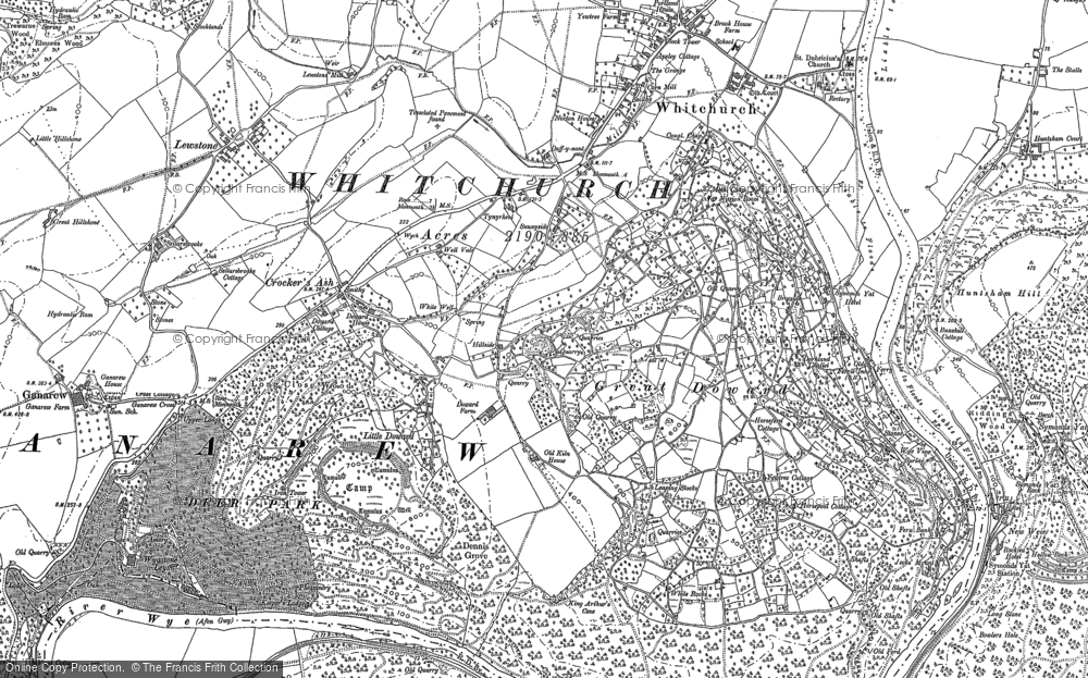 Old Map of Historic Map covering Biblins, The in 1887