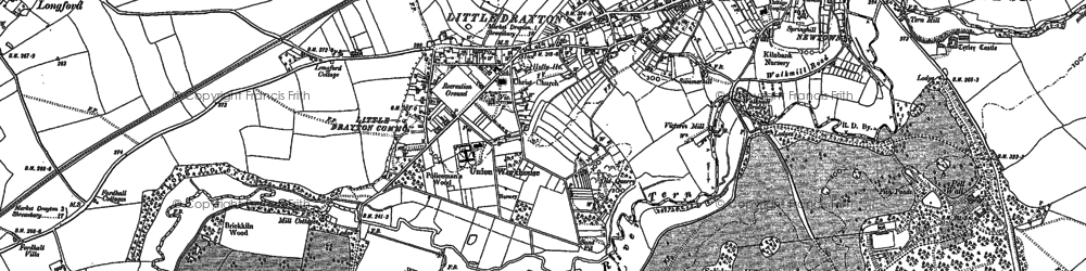 Old map of Little Drayton in 1895