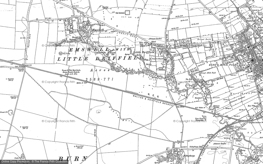 Old Map of Little Driffield, 1891 in 1891