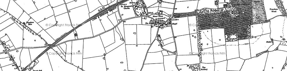 Old map of Little Dunham in 1882