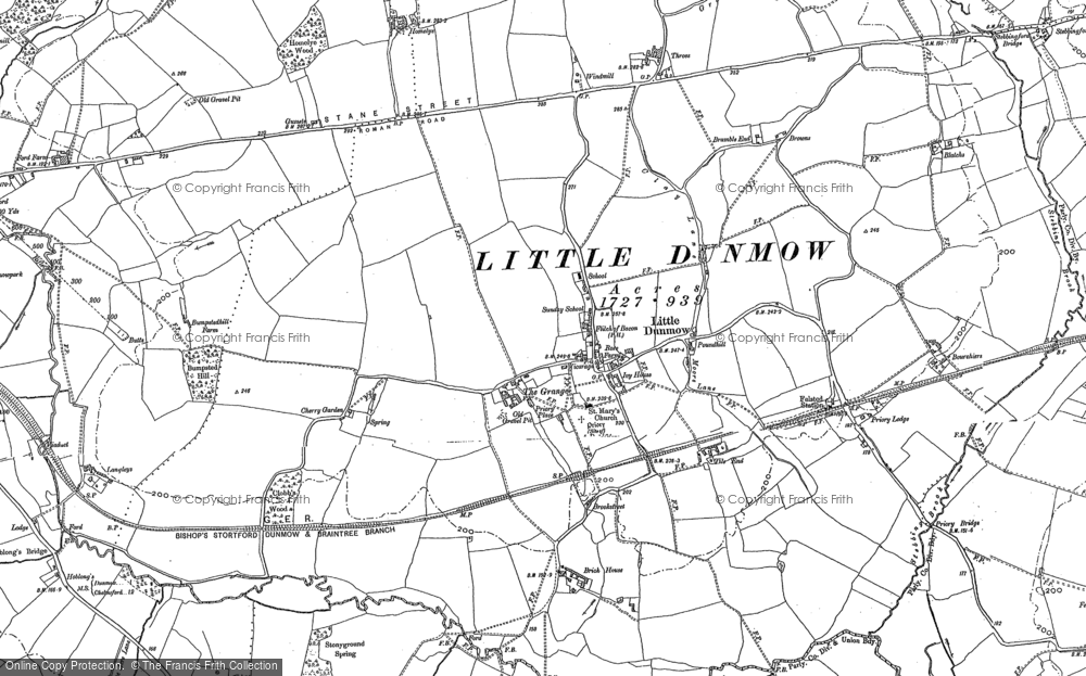Old Map of Little Dunmow, 1886 - 1896 in 1886
