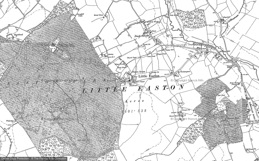 Old Map of Little Easton, 1896 in 1896
