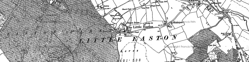 Old map of Little Easton in 1896