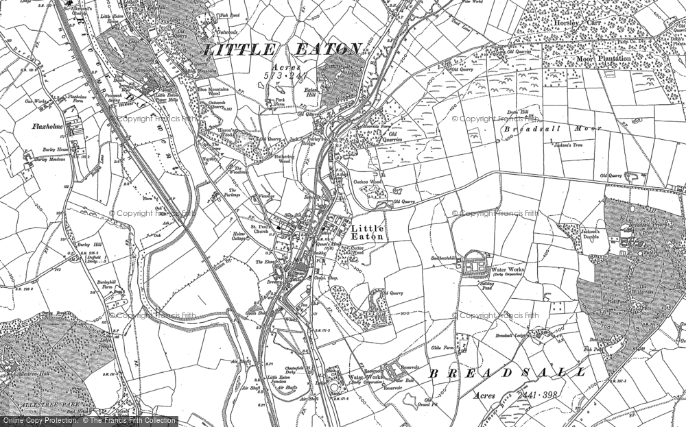 Old Map of Historic Map covering Burley Hill in 1881