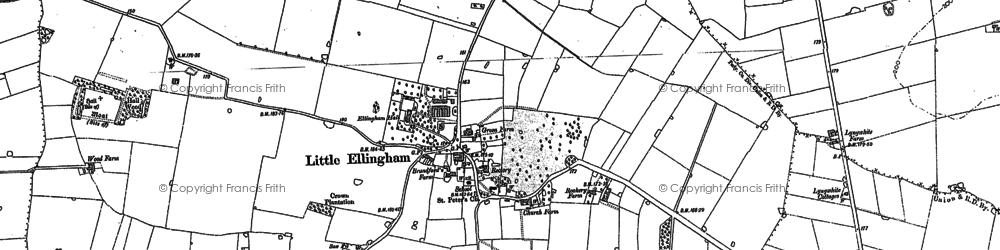 Old map of Little Ellingham in 1882