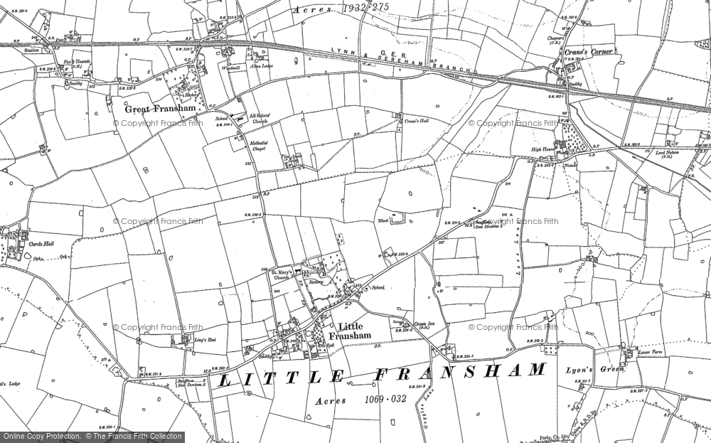 Old Map of Little Fransham, 1882 - 1883 in 1882