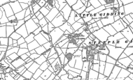 Old Map of Little Gidding, 1887 - 1899