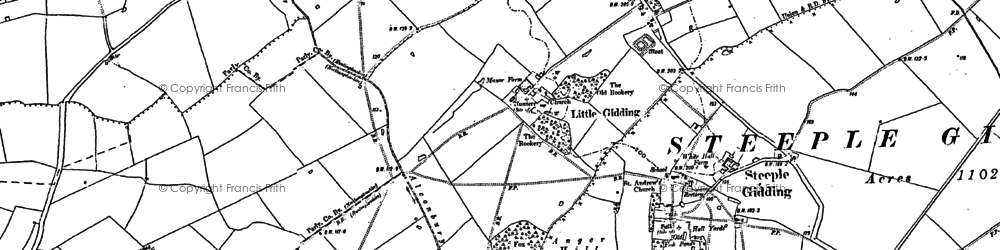 Old map of Little Gidding in 1887