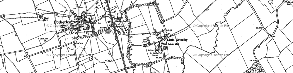 Old map of Brackenborough Village in 1886