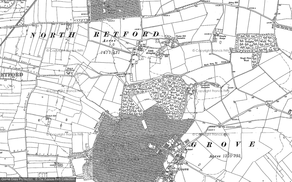 Old Map of Little Gringley, 1884 - 1898 in 1884