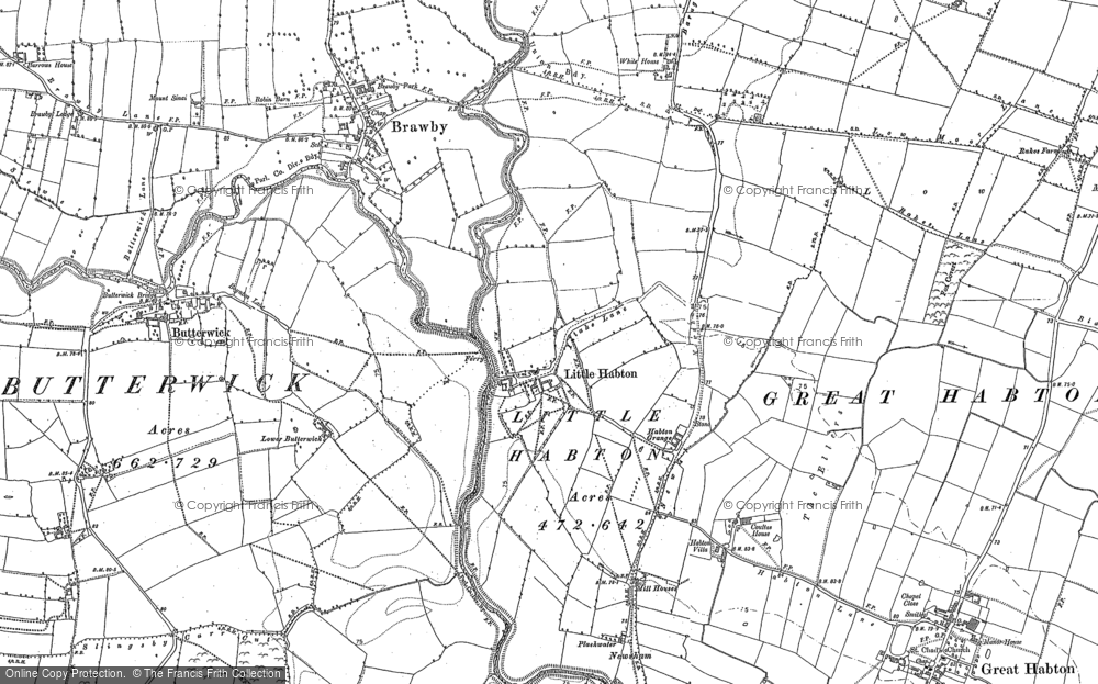 Old Map of Little Habton, 1889 - 1890 in 1889