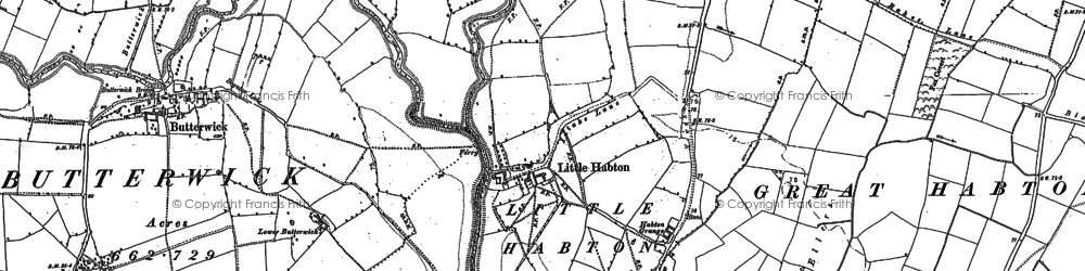 Old map of Little Habton in 1889