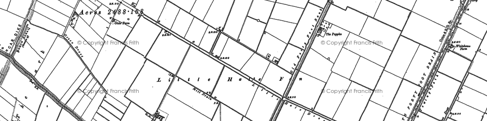 Old map of Bicker Fen in 1887
