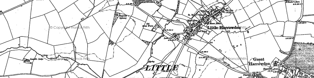 Old map of Little Harrowden in 1884