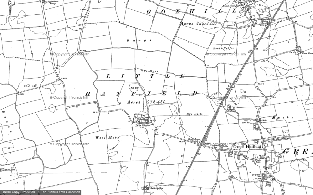 Old Map of Little Hatfield, 1889 - 1908 in 1889