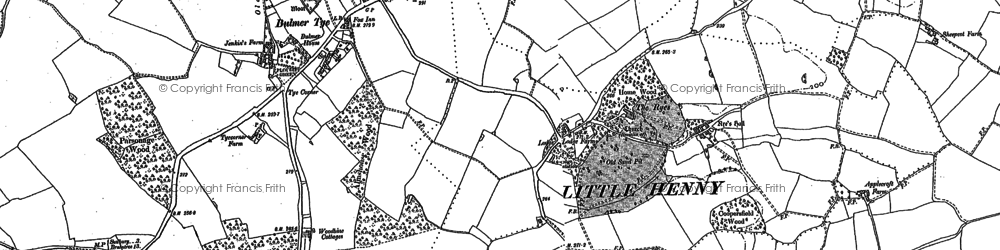 Old map of Bulmer Tye in 1896