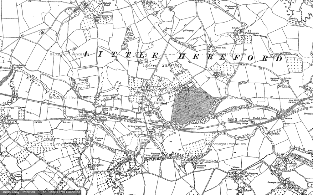 Old Map of Little Hereford, 1885 - 1902 in 1885